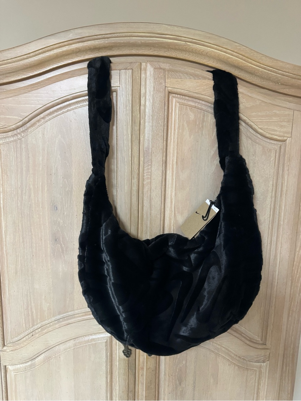 Nike Black Faux Fur Shoulder Bag